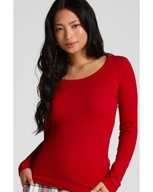 Hunkemöller Cotton Pyjama Top - Red
