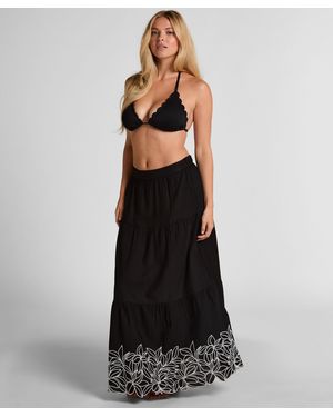 Hunkemöller Falda bordada - Negro