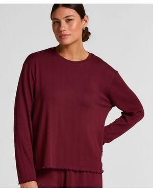 Hunkemöller Pyjama Top Loose Pointelle - Rot