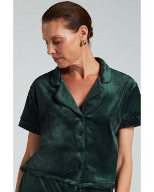 Hunkemöller Short Sleeve Velour Jacket - Green