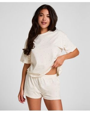 Hunkemöller Pyjamaset Baumwoll - Weiß