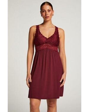 Hunkemöller Nora Lace Slip Dress - Red