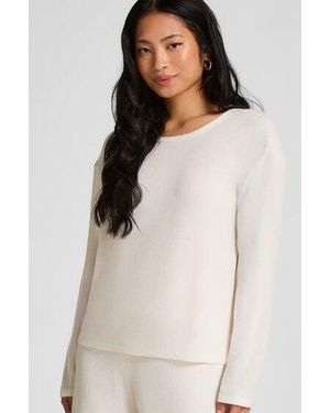 Hunkemöller Jersey Long-Sleeved Pyjama Top - Natural