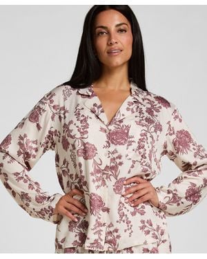 Hunkemöller Chaqueta de Pijama Woven Print - Marrón