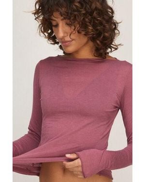 Hunkemöller Super Soft Boatneck Shirt With Cashmere - Pink