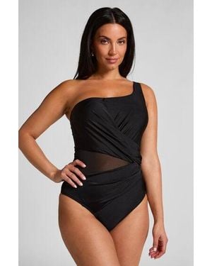 Hunkemöller Shaping Shell Mesh Swimsuit - Black