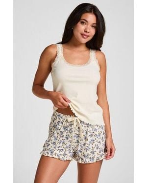 Hunkemöller Jersey Ruffled Shorts - White