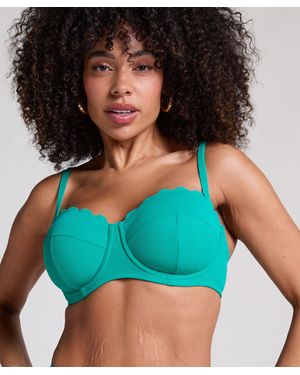 Hunkemöller Voorgevormde Beugel Bikinitop Scallop Cup E + - Blauw