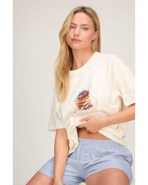 Hunkemöller Pyjama Set With Short And T-Shirt - White