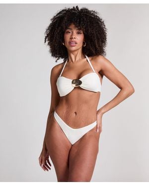 Hunkemöller Braguita de bikini de tiro alto Cabo - Blanco