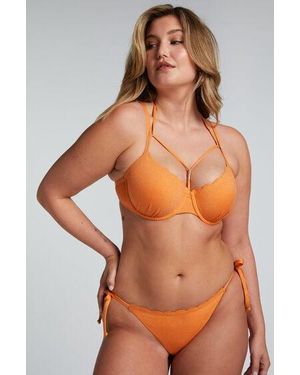 Hunkemöller Scallop Lurex Cheeky Tanga Bikini Bottoms - Orange