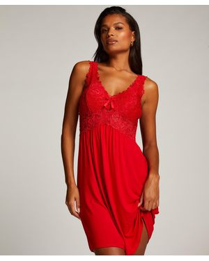 Hunkemöller Vestido lencero Nora Lace - Rojo