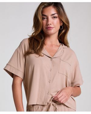 Hunkemöller Kurzärmelige Jersey-Jacke Essential - Braun