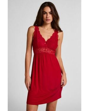 Hunkemöller Nora Lace Slip Dress - Red