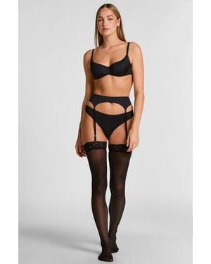 Hunkemöller Stockings 30 Denier Kant Anti Ladder - Zwart