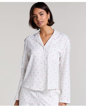 Hunkemöller Jacquard Hearts Jacket Longsleeve - White