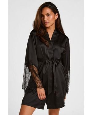 Hunkemöller Kimono Satin - Zwart