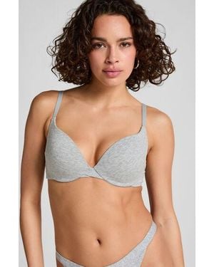 Hunkemöller Cotton Padded Underwired Push-Up Bra - Blue