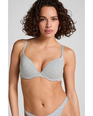 Hunkemöller Katoenen Voorgevormde Push-Up Beugel Bh - Grijs