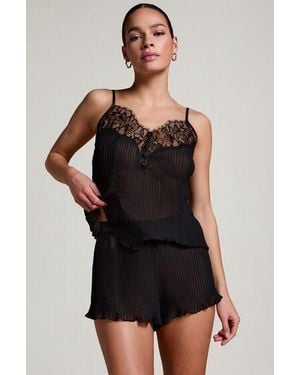 Hunkemöller Plisse Lace Shorts - Black