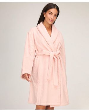 Hunkemöller Bata de forro polar suave - Rosa