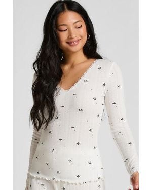 Hunkemöller Pointelle Pyjama Top - White