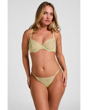 Hunkemöller Hoog Uitgesneden String Harriet - Groen