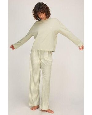 Hunkemöller Pyjamaset Van Katoenen Jersey - Naturel