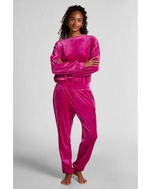 Hunkemöller Velours Jogging Trousers - Pink