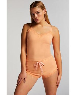 Hunkemöller Ribbed Lace Shorts - Orange