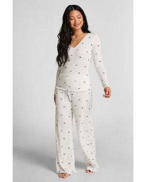 Hunkemöller Pointelle Pyjama Trousers - White