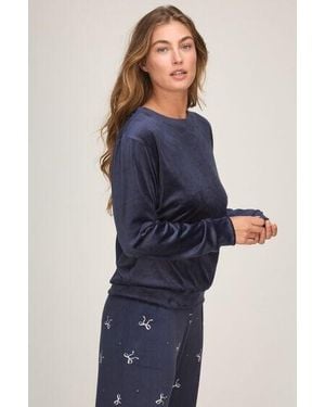 Hunkemöller Pyjama Set Velours - Blue
