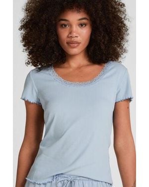 Hunkemöller Pyjama Top Jersey Rib - Grey
