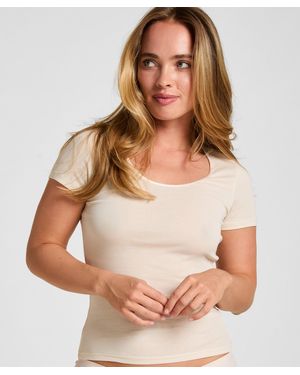 Hunkemöller Basic Top Kurzarm - Braun