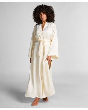 Hunkemöller Lange Kimono Floral - Naturel