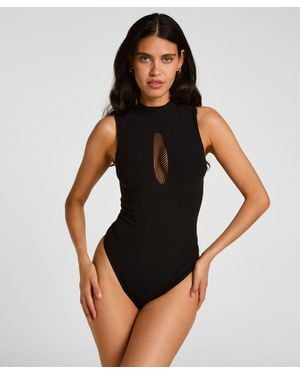 Hunkemöller Body de Rejilla - Negro