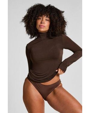 Hunkemöller Super Soft Turtleneck Shirt With Cashmere - Brown