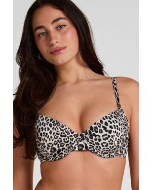Hunkemöller Padded Underwired Bikini Top Leopard - Black