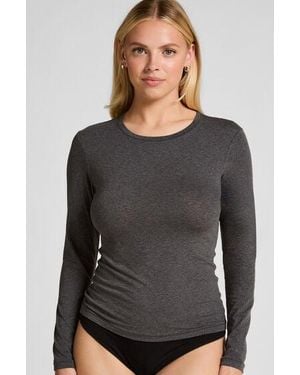 Hunkemöller Longsleeved Shirt From Soft Cotton - Grey