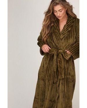 Hunkemöller Bathrobe Jacqueared Fleece - Green
