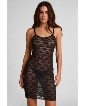 Hunkemöller Slipdress Allover Lace - Black