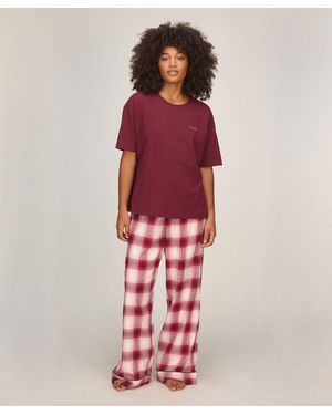 Hunkemöller Conjunto de Pijama Check - Rojo