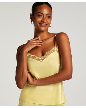 Hunkemöller Camiseta top Satin Lace - Marrón