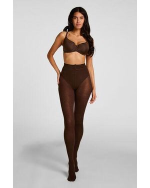 Hunkemöller Geribbelde Panty Cashmere Blend - Bruin
