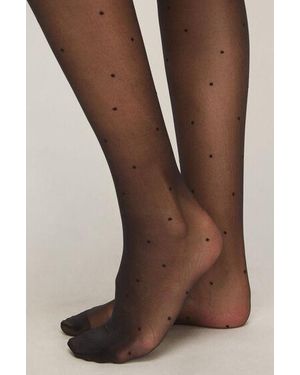 Hunkemöller Tights 15 Denier Dots - Brown