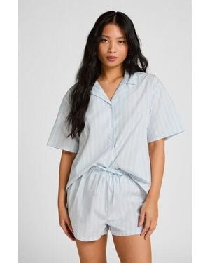 Hunkemöller Striped Jacket Cotton - White
