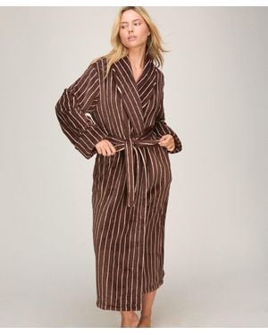 Hunkemöller Albornoz de tejido polar suave - Marrón