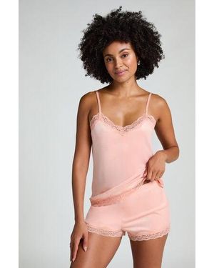 Hunkemöller Short Velours Lace - Pink