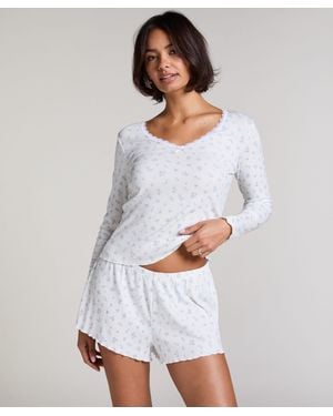 Hunkemöller Pyjamaset Rib - Wit