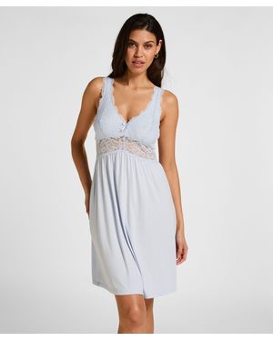 Hunkemöller Vestido lencero Nora Lace - Blanco